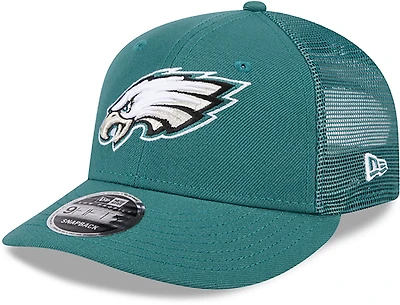 New Era Adults' Philadelphia Eagles Logo Low Profile OTC Trucker Cap