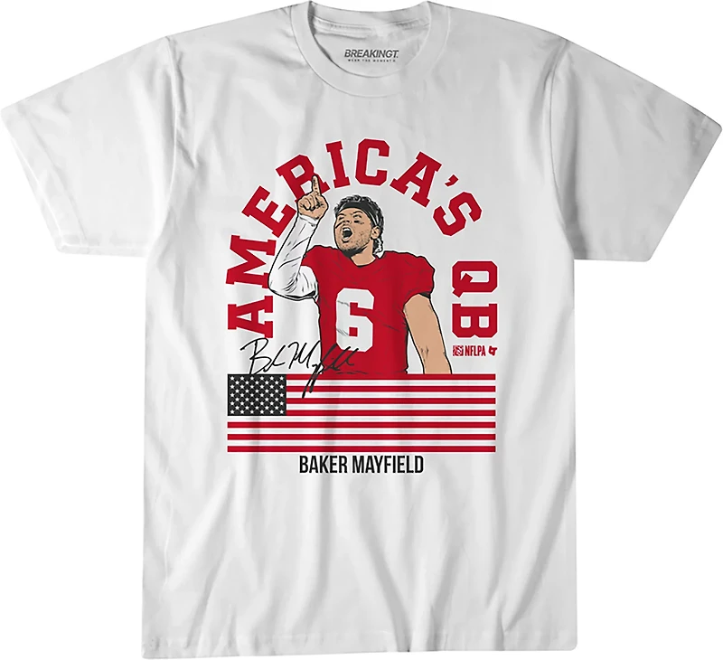 Breaking T Men's Tampa Bay Buccaneers Baker Mayfield America's QB T-shirt