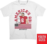 BreakingT Boys' Tampa Bay Buccaneers Baker Mayfield America's QB Graphic T-shirt