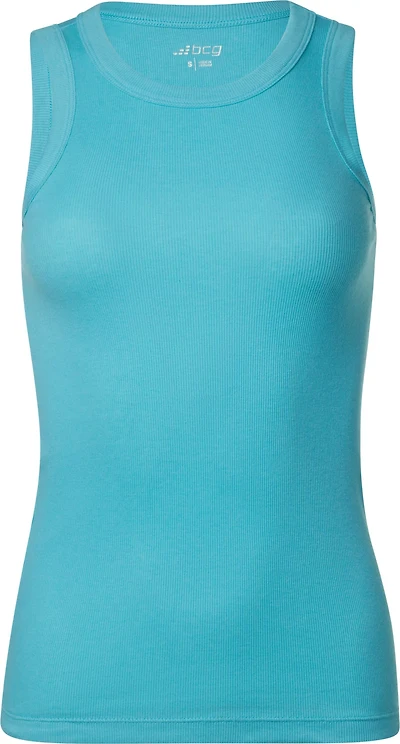 BCG Women's Sign High Neck Solid Rib Tank Top