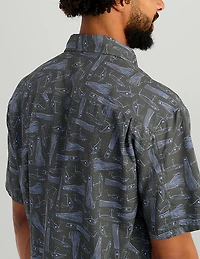 Huk Men's Tide Point KC Scott© Printed Short Sleeve Button-Down Shirt