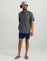 Huk Men's Tide Point KC Scott© Printed Short Sleeve Button-Down Shirt