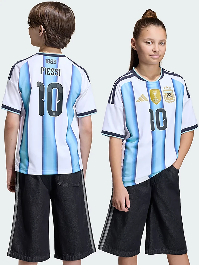 adidas Kids' Lionel Messi Argentina 2026 World Cup Home Replica Jersey