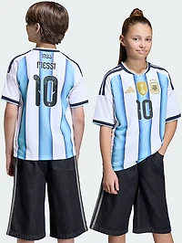 adidas Kids' Lionel Messi Argentina 2026 World Cup Home Replica Jersey
