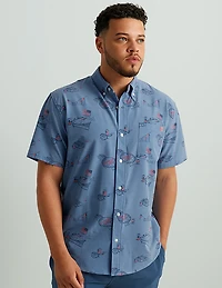 Huk Men's Americookin Kona Short Sleeve Button Down Shirt