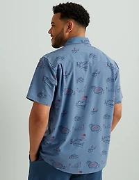 Huk Men's Americookin Kona Short Sleeve Button Down Shirt