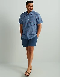 Huk Men's Americookin Kona Short Sleeve Button Down Shirt