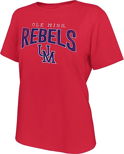 Retro Brand Women's University of Mississippi Arch Vault Logo Boxy Graphic T-shirt