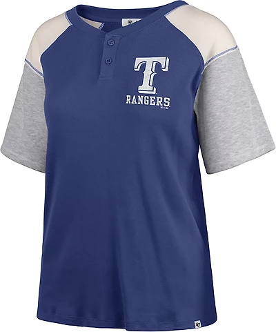 '47 Women's Texas Rangers Underline Harvey Short Sleeve Henley