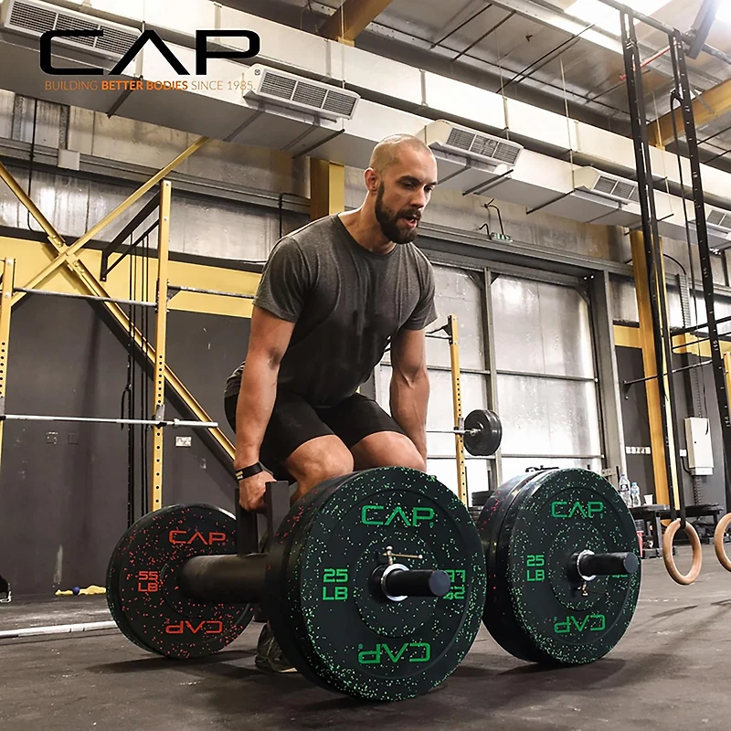 CAP Barbell 30 lb Olympic Speckled Bumper Plates Pair