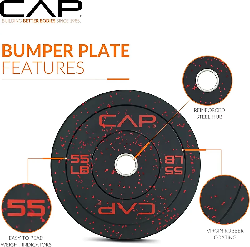 CAP Barbell Olympic Speckled Bumper Plate