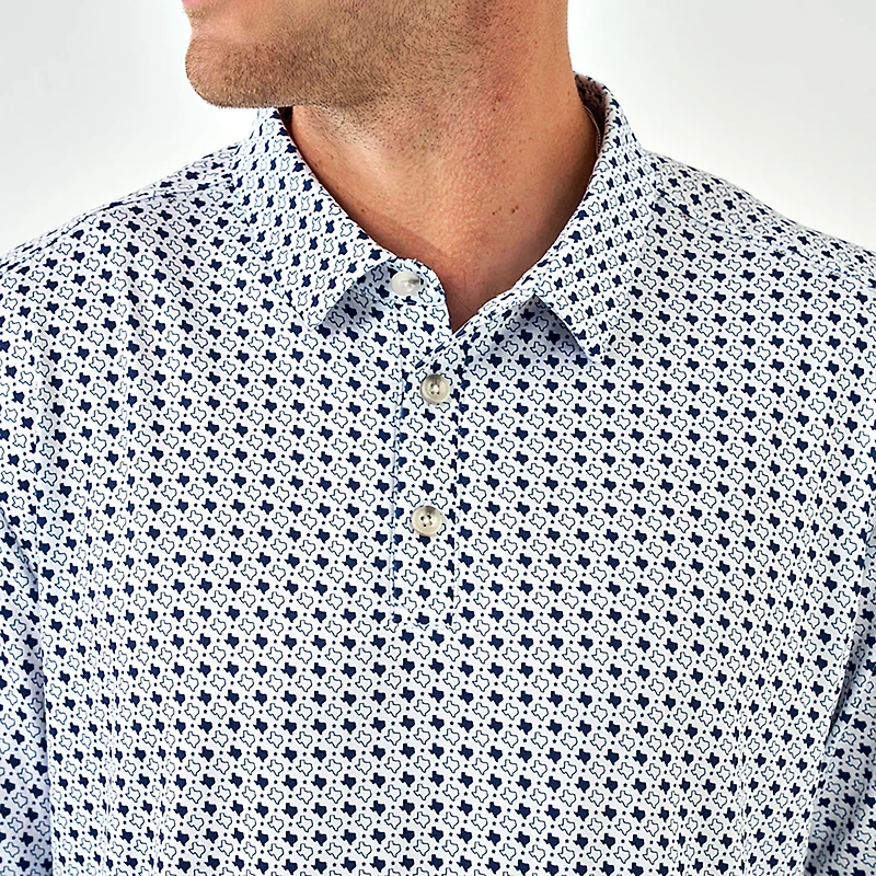 BURLEBO Men's Texas Pride Performance Polo Shirt