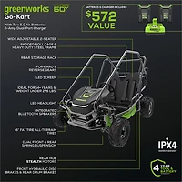 Greenworks Youth 60V Gen 2 STEALTH Series All-Terrain 2-Seat Electric Go-Kart