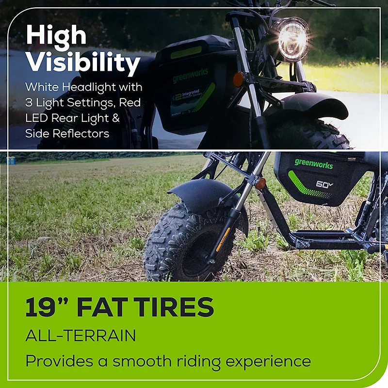 Greenworks Kids’ STEALTH 60V Mini Bike