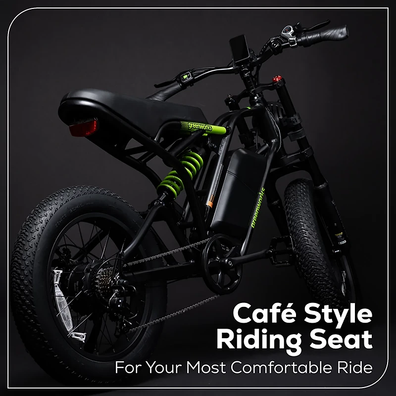 Greenworks Adults’ 60V VENTURE Series 20 in Fat Tire Electric Utility Bike