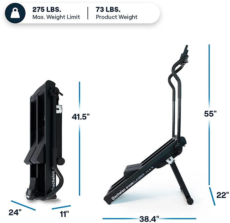 Echelon Stair Climber Max, Stair Stepper Machine with 32 Magnetic Resistance Levels and Foldable Design