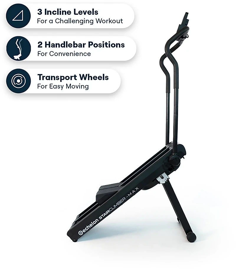 Echelon Stair Climber Max, Stair Stepper Machine with 32 Magnetic Resistance Levels and Foldable Design