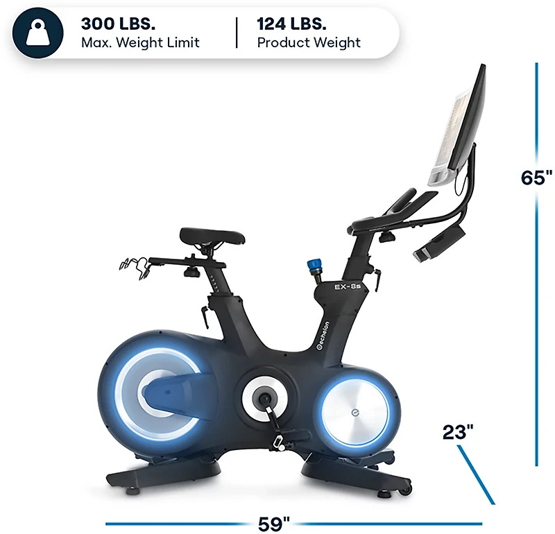 Echelon Connect EX-8s Smart Exercise Bike With 24" Class Curved HD Touchscreen and Magnetic Resistance