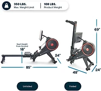 Echelon Row-S Indoor Rowing Machine with 22" class Rotating HD Touchscreen and Magnetic Resistance