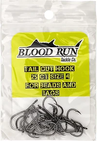 Blood Run Tackle Co. Tail Out #4 Single Bead Fishing Hooks 25-Pack