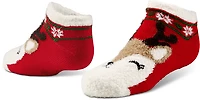 Magellan Outdoors Girls' Snowflake Deer Lodge Lowcut Socks