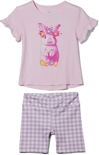 BCG Girls' 4-6X Bunny Top and Bike Shorts Set