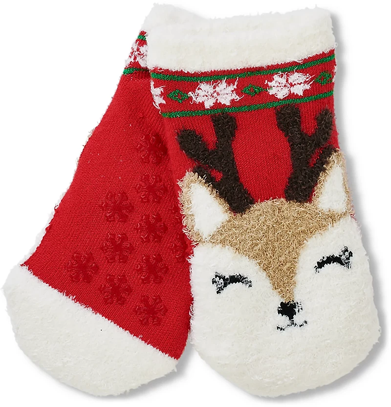 Magellan Outdoors Girls' Snowflake Deer Lodge Lowcut Socks