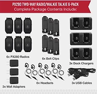 Cobra PX280 Business 2-Way Radio 6-Pack with Headset