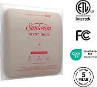 Sunbeam 50 in x 72 in Sherpa Heated Throw