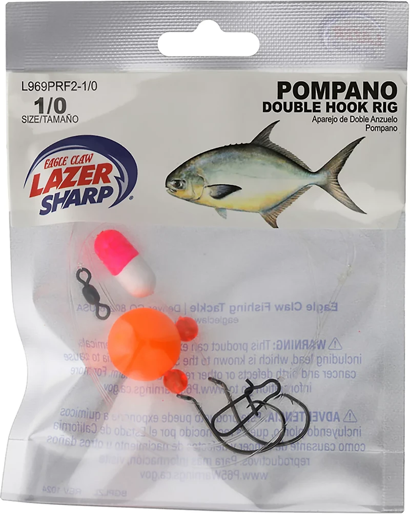 Lazer Sharp Pill Float Pompano Double Hook Rig