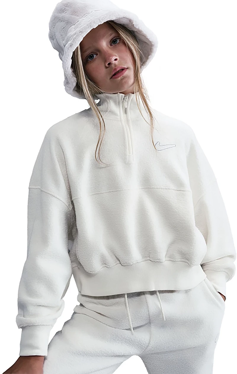 Nike Girls' Sportswear Fleece Long Sleeve 1/4-Zip Sweatshirt