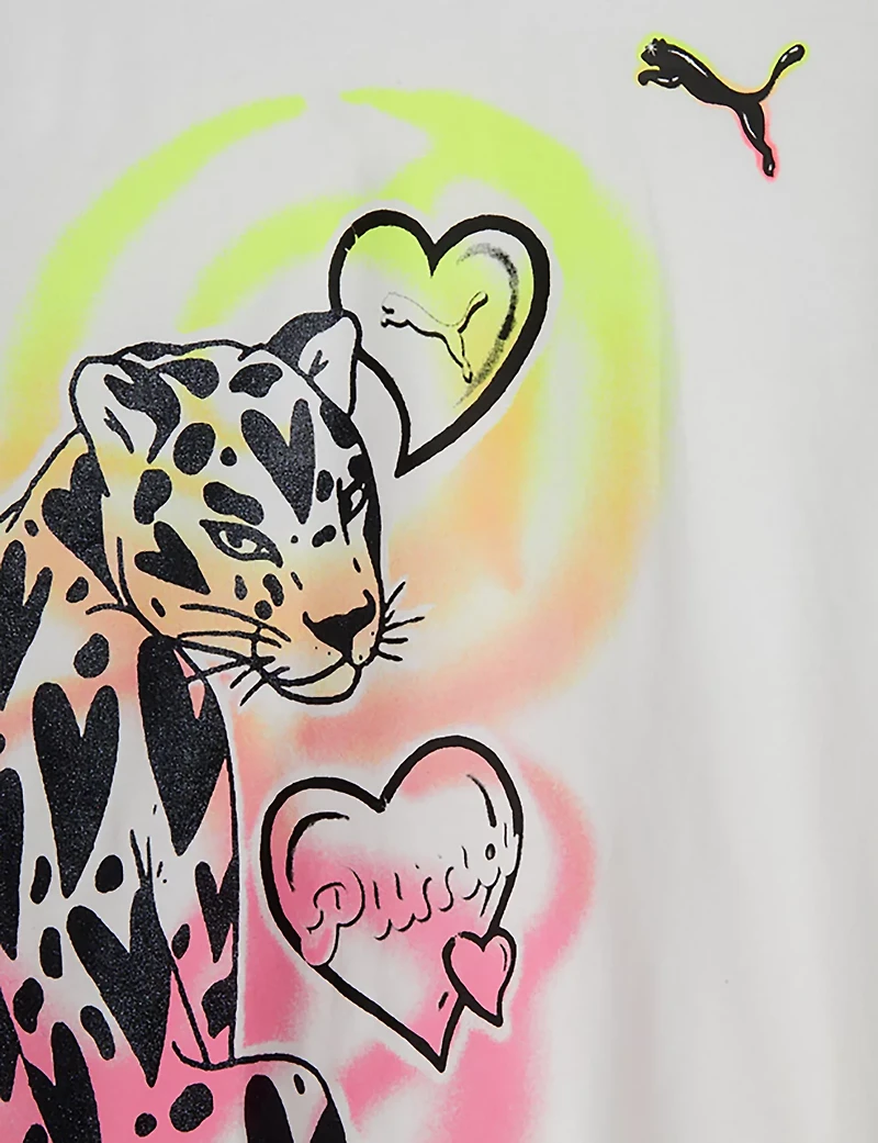 PUMA Girls’ 4-6X Airbrushed Cotton Jersey Fashion T-shirt