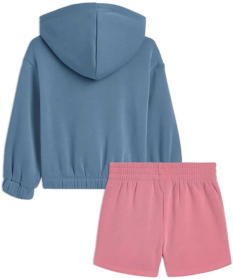 PUMA Girls’ 4-6X Poly Fleece Pullover Hoodie & Short Set
