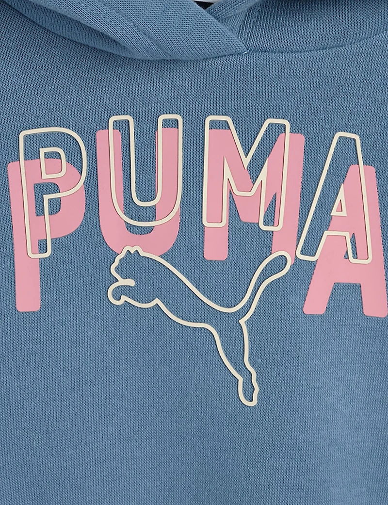 PUMA Girls’ 4-6X Poly Fleece Pullover Hoodie & Short Set
