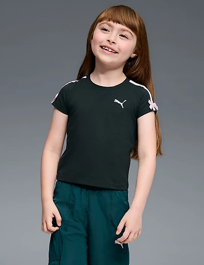 PUMA Girls’ 4-6X Bow Society Pack Cotton/Spandex Baby T-shirt