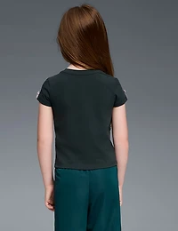 PUMA Girls’ 4-6X Bow Society Pack Cotton/Spandex Baby T-shirt