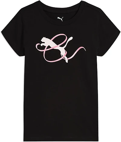 PUMA Girls’ Bow Society Pack Cotton/Spandex T-shirt
