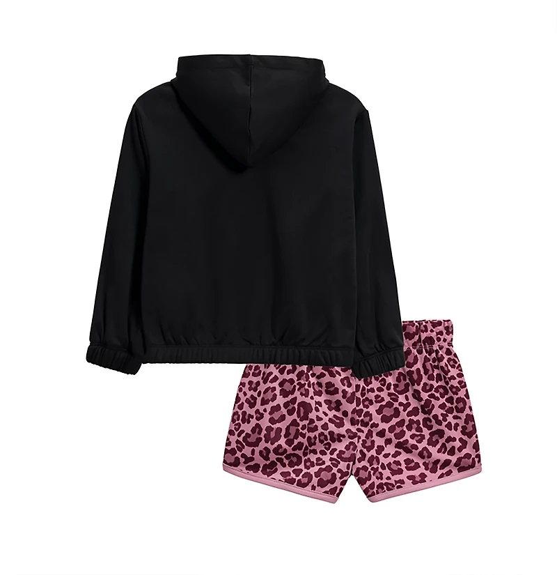 PUMA Girls’ 4-6X Poly Fleece Hoodie & Tricot Short Set