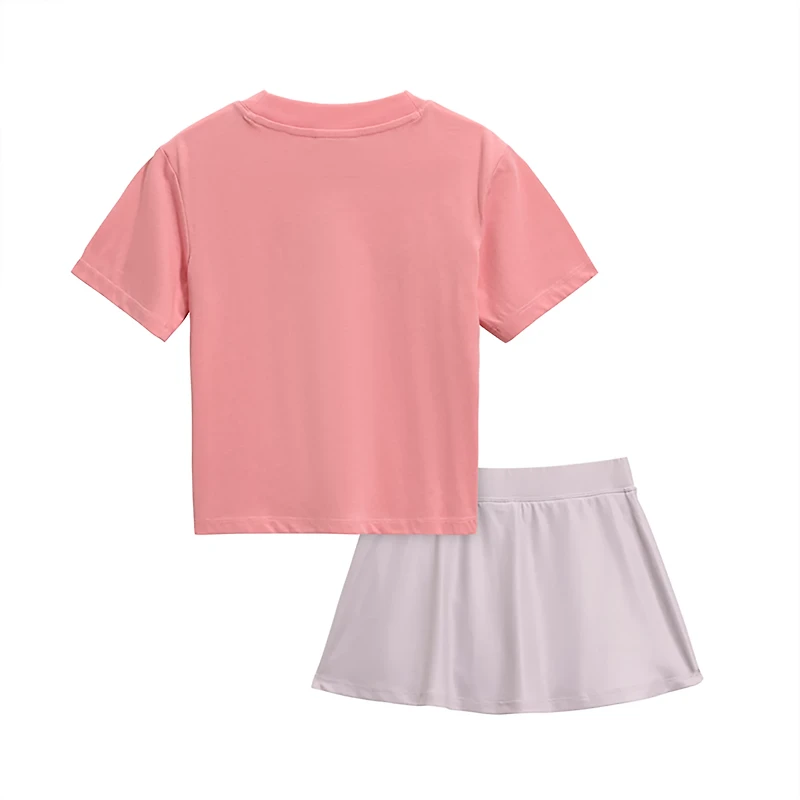 PUMA Girls’ Cotton Jersey T-shirt & Poly Spandex Skort Set