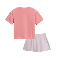 PUMA Girls’ Cotton Jersey T-shirt & Poly Spandex Skort Set