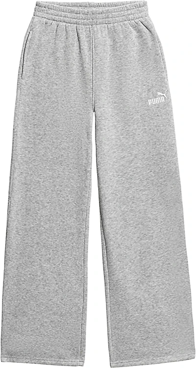 PUMA Girls' 4-6X Essential Basics Spun Poly Fleece Wide Leg Pants