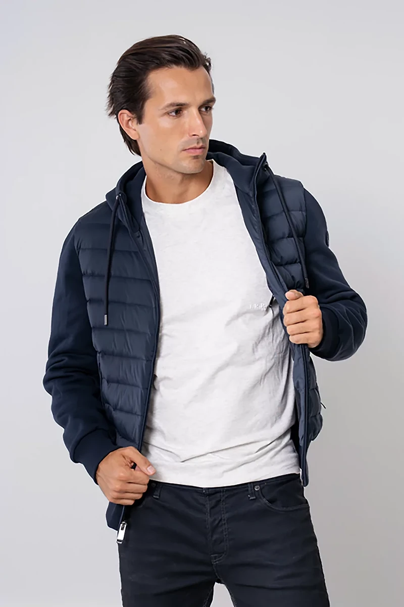 The Recycled Planet Men’s Lenny Quilted Fleece Hoodie
