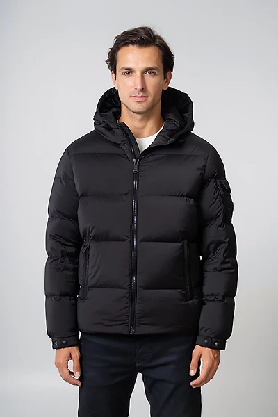 The Recycled Planet Men’s Henry Quilted Hipster Jacket with Hood