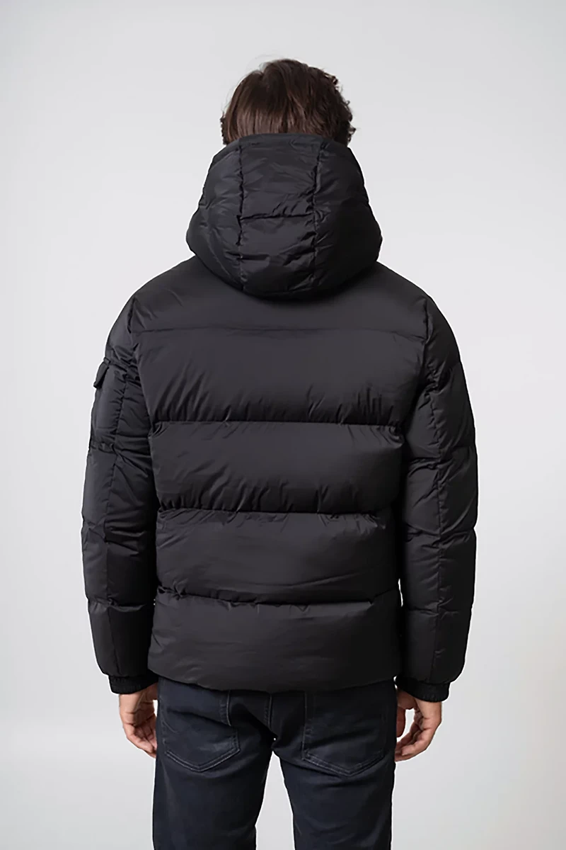 The Recycled Planet Men’s Henry Quilted Hipster Jacket with Hood