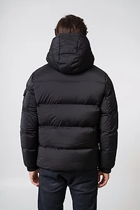 The Recycled Planet Men’s Henry Quilted Hipster Jacket with Hood