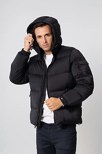 The Recycled Planet Men’s Henry Quilted Hipster Jacket with Hood