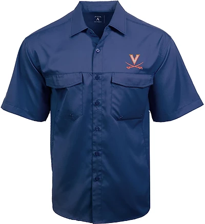 Antigua Men's University of Virginia Game Day Fishing Shirt