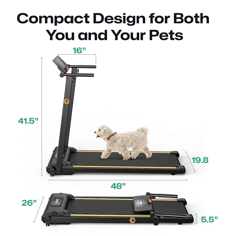 Urevo 2-in-1 Folding Walking Pad Treadmill