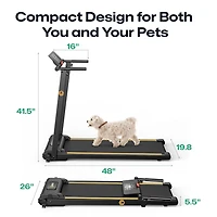 Urevo 2-in-1 Folding Walking Pad Treadmill