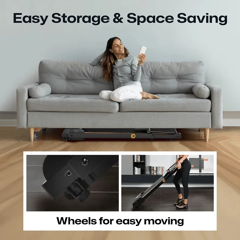 Urevo 2-in-1 Folding Walking Pad Treadmill